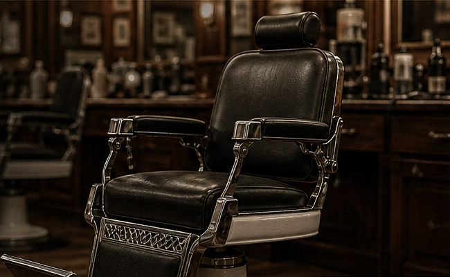 Classic barber chair inside the shop