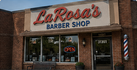LaRosa's Barber Shop storefront